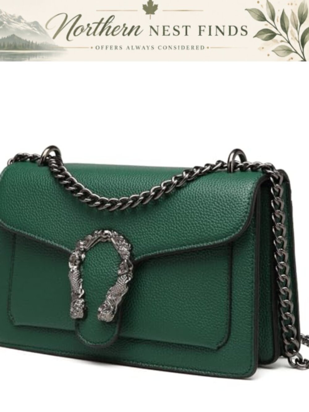 Small Crossbody Bag Vegan Leather Chain Shoulder Purse Satchel